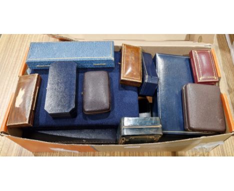 Collection of empty jewellery and silver retail boxes / cases, dating from the early 20th century onwards including Garrard &