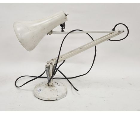 Herbert Terry &amp; Sons anglepoise desk lamp, in white finish, with domed circular base, stamped to frame&nbsp;