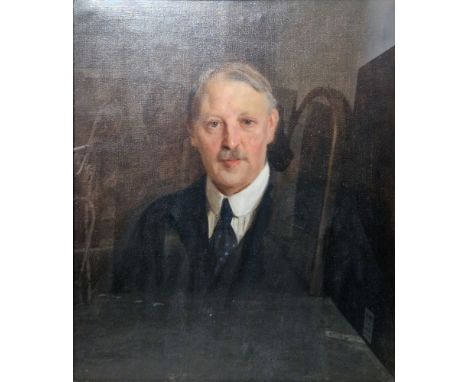 Edmond Brock (1882-1952) Oil on canvas Portrait of a gentleman, signed lower right, verso labelled 'W Summers Esq, Mar 1922',