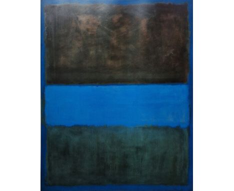 After Mark Rothko (American, 1903-1970) Lithograph poster "Number 61 (Brown, Blue, Brown on Blue) 1953, printed in Germany 19