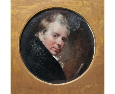 Attributed to Andrew A. Henderson (1783-1835) Oil on panel Portrait of gentleman, probably a self-portrait, inscribed to the 