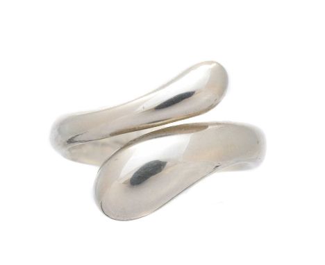 A Tiffany &amp; Co. 'Teardrop' ring, designed by Elsa Peretti for Tiffany &amp; Co., the open ring with asymmetric crossover 