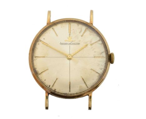 A 1960s 9ct gold Jaeger Le-Coultre wristwatch, the circular signed dial with baton hour markers, signed automatic movement ca