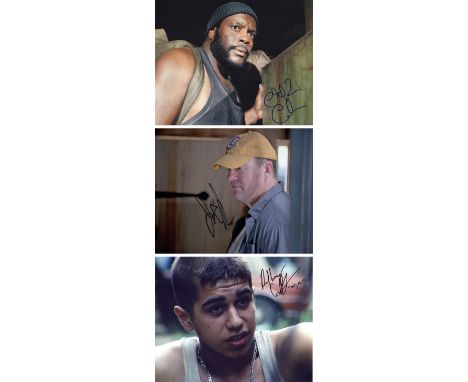 Blowout Sale! Lot of 3 The Walking Dead hand signed 10x8 photos. This beautiful lot of 3 hand signed photos depict Chad L Col
