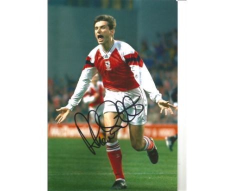 Alan Smith Arsenal Signed 12 x 8 inch football photo. All autographs come with a Certificate of Authenticity. We combine post