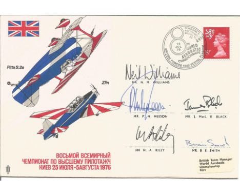 British Team signed World Aerobatic Championships in Kiev cover. Signatures include Mr N M Williams, Mr P H Meeson, Mr J MacL