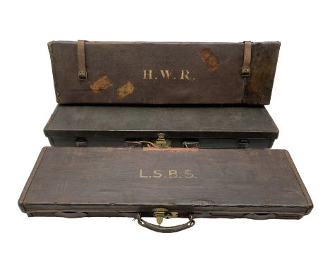Army & Navy leather and canvas bound shotgun case with fitted interior and Army & Navy Co-Operative Society Ltd., Gun Departm