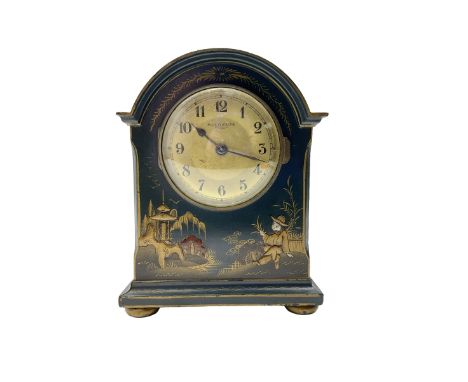 Bulle electromagnetic Clockette - early 20th century battery driven mantel clock, case with a break arch top and shallow plin