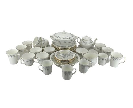 Duchess Tranquility  tea and dinner service including plates in various sizes, vegetable dish and cover, tea cups and saucers