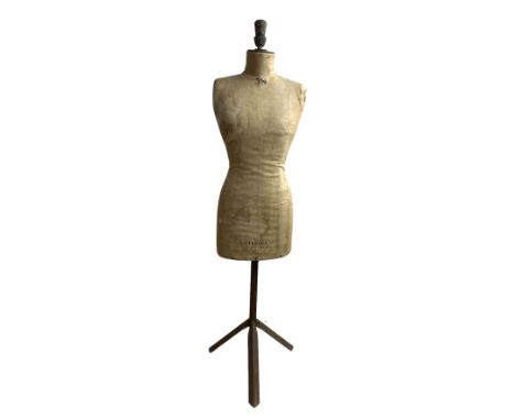 Early 20th century female torso dressmakers dummy or mannequin by R D Franks Ltd, Market Place, Oxford Circus, London W1, no.