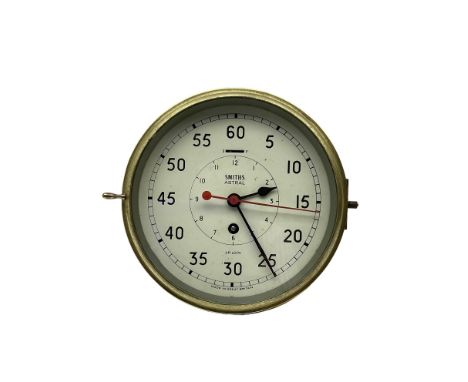 English - Smiths Astral ships bulkhead clock AP 160174, c1940, painted 8" dial with separate minute and hour tracks in Arabic