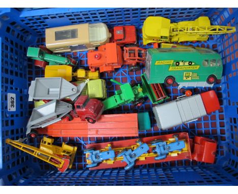 A Quantity of Original Matchbox King Size and Similar, including Ford Tractor Transporter and Mercury Cougar, all fair, good.