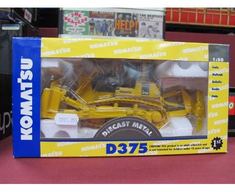 A 1:50 Scale Komatsu D375A Bulldozer, boxed, in yellow.