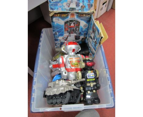 A Quantity of Modern Plastic and Tinplate Toys, to include New Bright Toby Robot, a circa mid 1980's Robot Mr T, Robot radio 