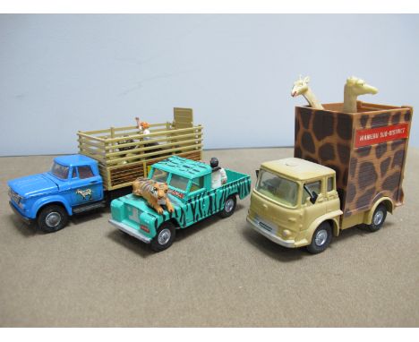 Three Original Vehicles and Character Figures, from Corgi Gift Set 14 'Daktari', all appear good plus and unbroken.