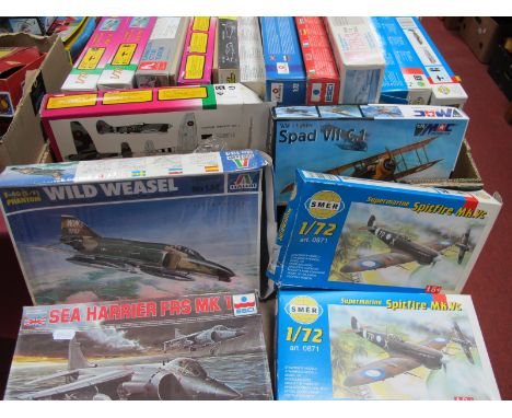 Eighteen Plastic Model Aircraft Kits, by Smer, Hobby Craft, Italeri, Esci and other, mostly 1:72nd scale including Supermarin