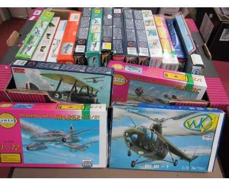 Eighteen Plastic Model Aircraft Kits, by RS Models, Roden, Sher, MPM and other, mostly 1:72nd scale including Junkers D.I Foc