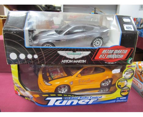 Two 1:16th Scale Plastic Model Radio Control Cars, comprising of Max Tech toys sports car, Nikko Aston Martin V12 Vanquish, b