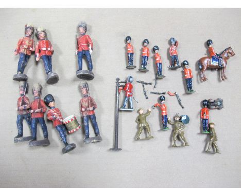 A Quantity of Pre War Large Scale Composition Cowboys and Indians, by Elastolin, both  mounted and on foot, standing figure 1