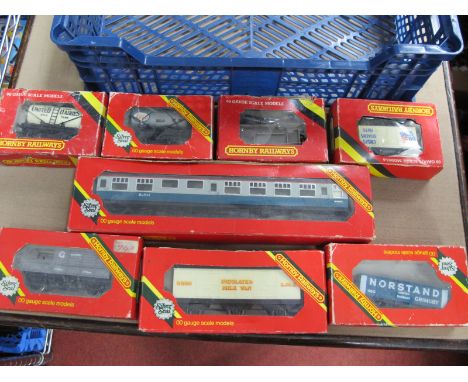 Eight Hornby "OO" Gauge Rolling Stock Items, to include #R.923 Inter City buffet car, #R008 Esso tank wagon, boxed, some boxe