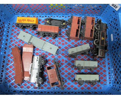 A Quantity of Hornby Dublo Two Rail Comprising 0-6-2 N2 Tank, R/No 69567 (no coal) plus thirteen pieces of two rail rolling s