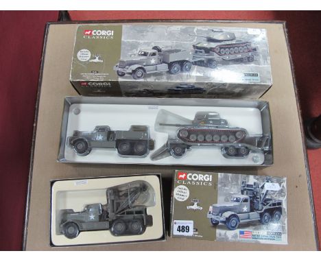 Two Corgi Diecast Model Military Vehicles From The Fighting Vehicles Series, comprising of #55101 US Armed Forces Diamond T T