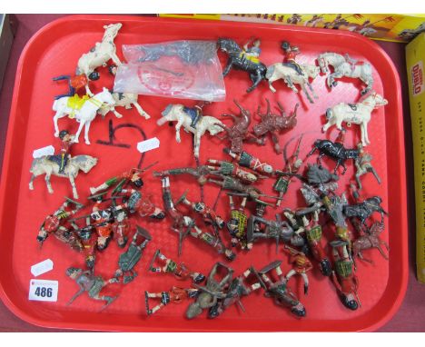 A Quantity of Mid XX Century Lead Figures, by Crescent, Johillco and others, all military theme, both foot and mounted, playw