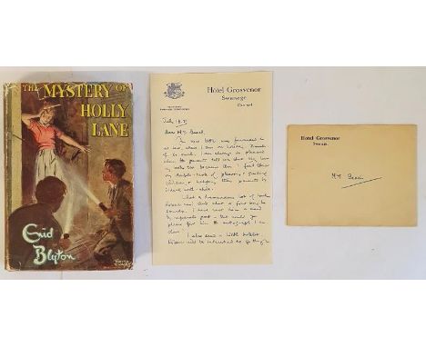Enid Blyton – Original handwritten letter, signed by Enid Blyton, original envelope also present. Double sided letter on head