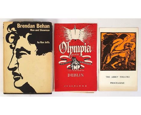 Brendan Behan Man and Showman – Rae Jeffs, published 1968, First Edition. The Hostage, Olympia Theatre Programme for beginnin