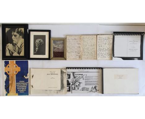 Archive Material of the late Seán Ó Tuairisg consisting of manuscript and typed documents. Plus a drawing of President Michae
