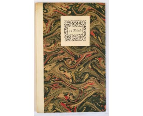 Thirty Three Triads KINSELLA, Thomas Published by The Dolmen Press), (Dublin, 1955) First edition. Translated by Thomas Kinse