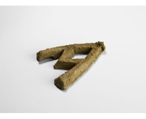13th-15th century AD. A large keeled openwork lead weight or architectural fitting in the shape of letter 'A'.   334 grams, 1