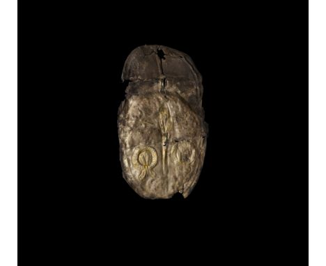2nd-3rd century AD. A group comprising: a sheet silver ellipsoid phalera with parcel-gilt repoussé detailing of a military sh