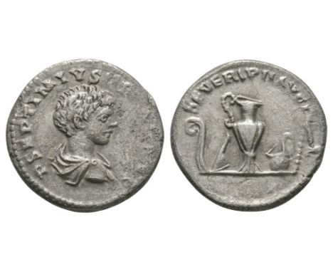 199-200 AD. Laodicea mint. Obv: P SEPTIMVS GETA CAES legend with bare, draped bust right. Rev: SEVERI PII AVG FIL legend with