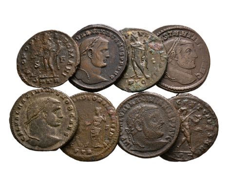 4th century AD. Group comprising: various issues, reverse types and mints.   73.4 grams total. . Ex Derek Aldred collection; 