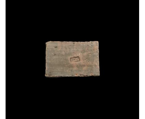 1st century BC-1st century AD. A large rectangular ceramic tile with impressed manufacturer's stamp 'L V A[.]' for Legio V Al