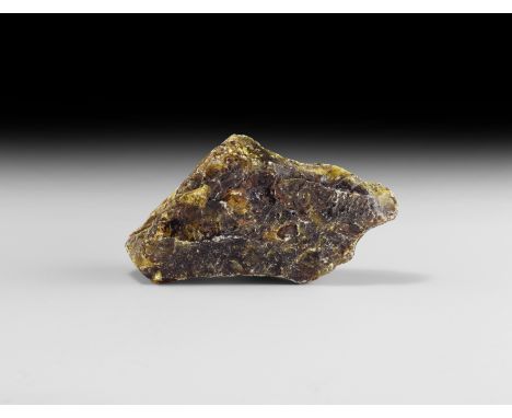 Oligocene Period, 45 million years BP. A large irregular block of natural amber.   426 grams, 18cm (7"). Property of a London