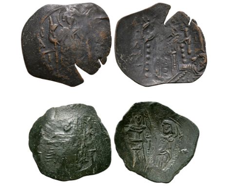 1237-1242 AD and 1143-1180 AD. Uncertain, possibly John III. Obv: VA in left field, nimbate figure seated facing, holding sce