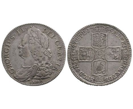 Dated 1745 AD. Obv: profile bust with LIMA below and GEORGIUS II DEI GRATIA legend. Rev: cruciform arms with M B F ET H REX F