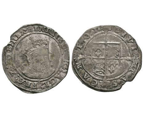 1547-1551 AD. Bust 6. Obv: three-quarter facing bust with HENRIC 8 D G AGL FRA Z HIB REX legend and no mintmark. Rev: long cr