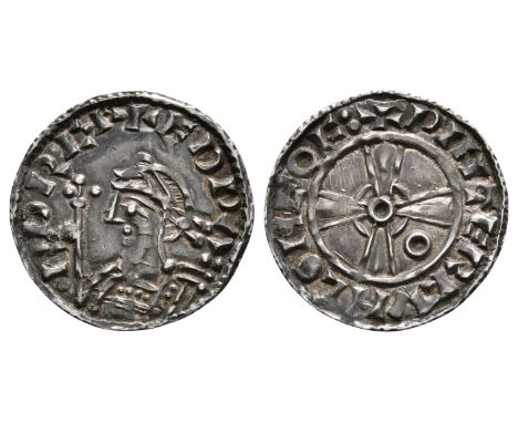 1050-1051 AD. Light coinage, 'Jewel Cross' bust. Obv: profile bust with sceptre and +EDPAR RC legend. Rev: short expanding cr