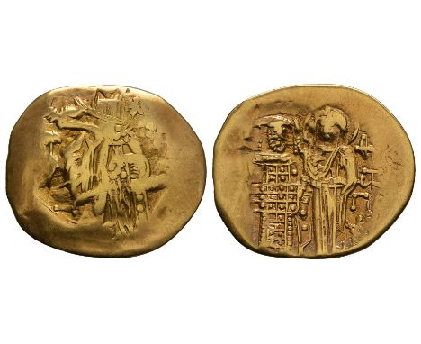 1118-1143 AD. Constantinople mint. Obv: +KERO-HQEI IC-XC legend with Christ enthroned facing on throne with back, holding boo