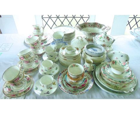 A collection of Royal Worcester Royal Garden Elgar pattern tea wares comprising a circular cake serving plate, milk jug, suga