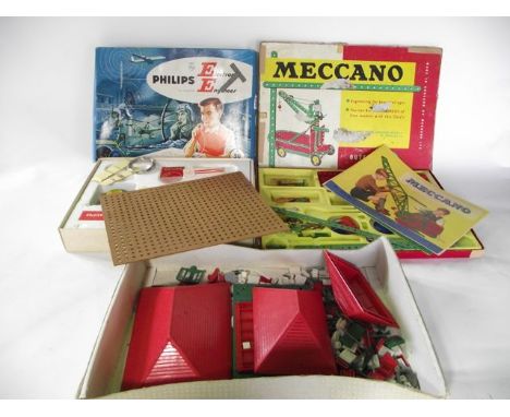 A vintage boxed Philips engineer kit together with a boxed Meccano outfit No 3 assembly together with a boxed quantity of Bay