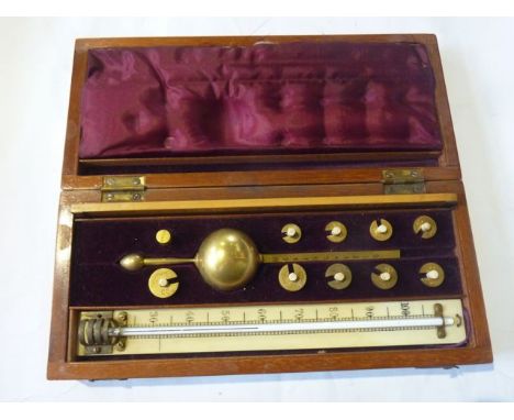A complete cased antique Sikes Hydrometer