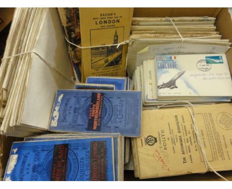 A large quantity of vintage Ordnance Survey maps, AA Route Planning map, a rolled map of East Kent, Winchester as well as a n