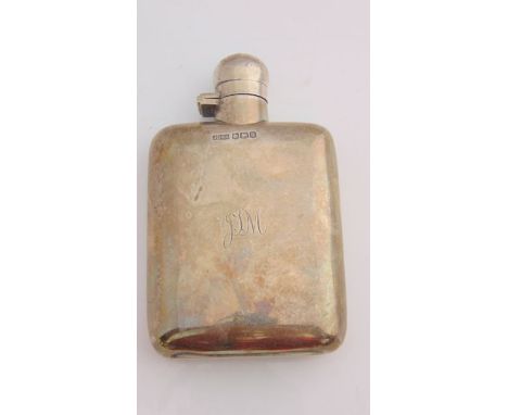 A George V silver hip flask, James Dixon & Sons Ltd, Sheffield, 1918, of plain form, initialled, 11.8cm in length, 114g