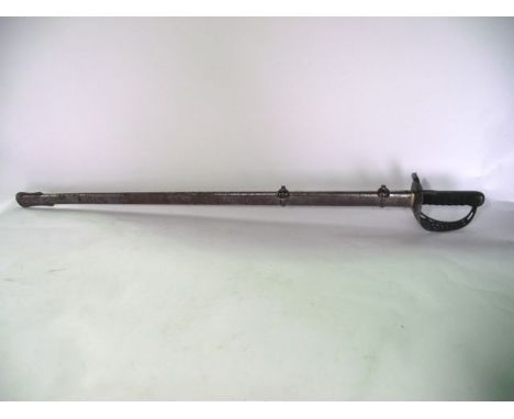 An 1887 Bristol heavy cavalry officer's sword with honeysuckle hilt complete with scabbard