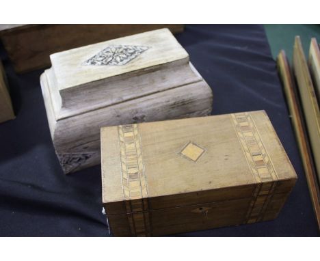 Victorian tea caddy, together with another box, (2)