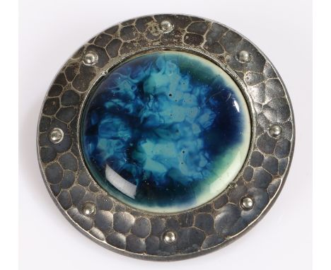 Plantagenet brooch, with enamel and pewter edge, signed to the back